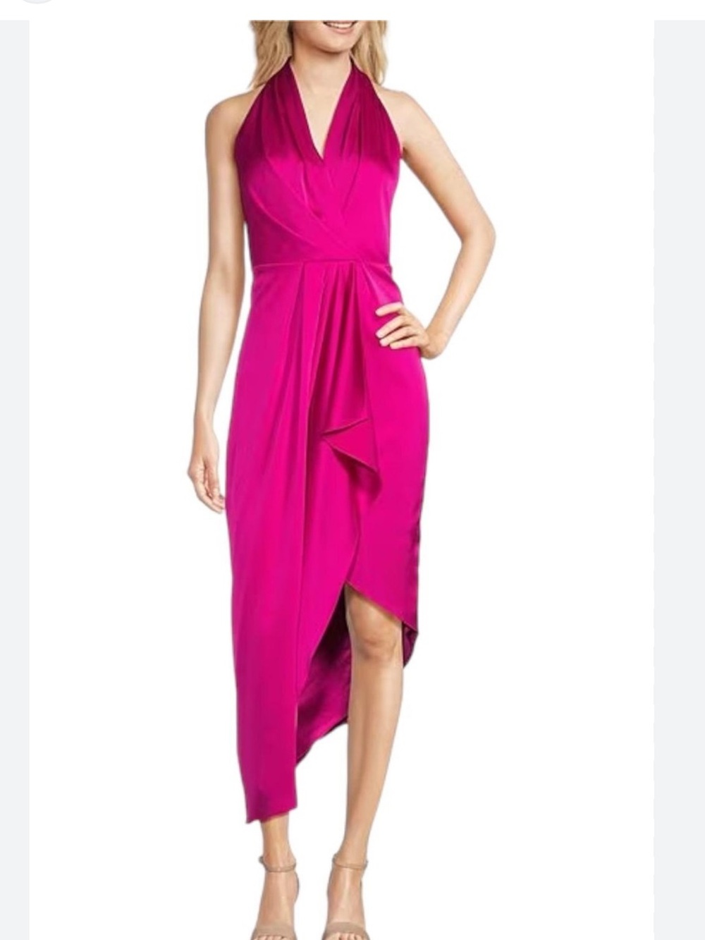 Alex Marie Draped Maxi Dress in Hot Pink - Picture 3 of 11